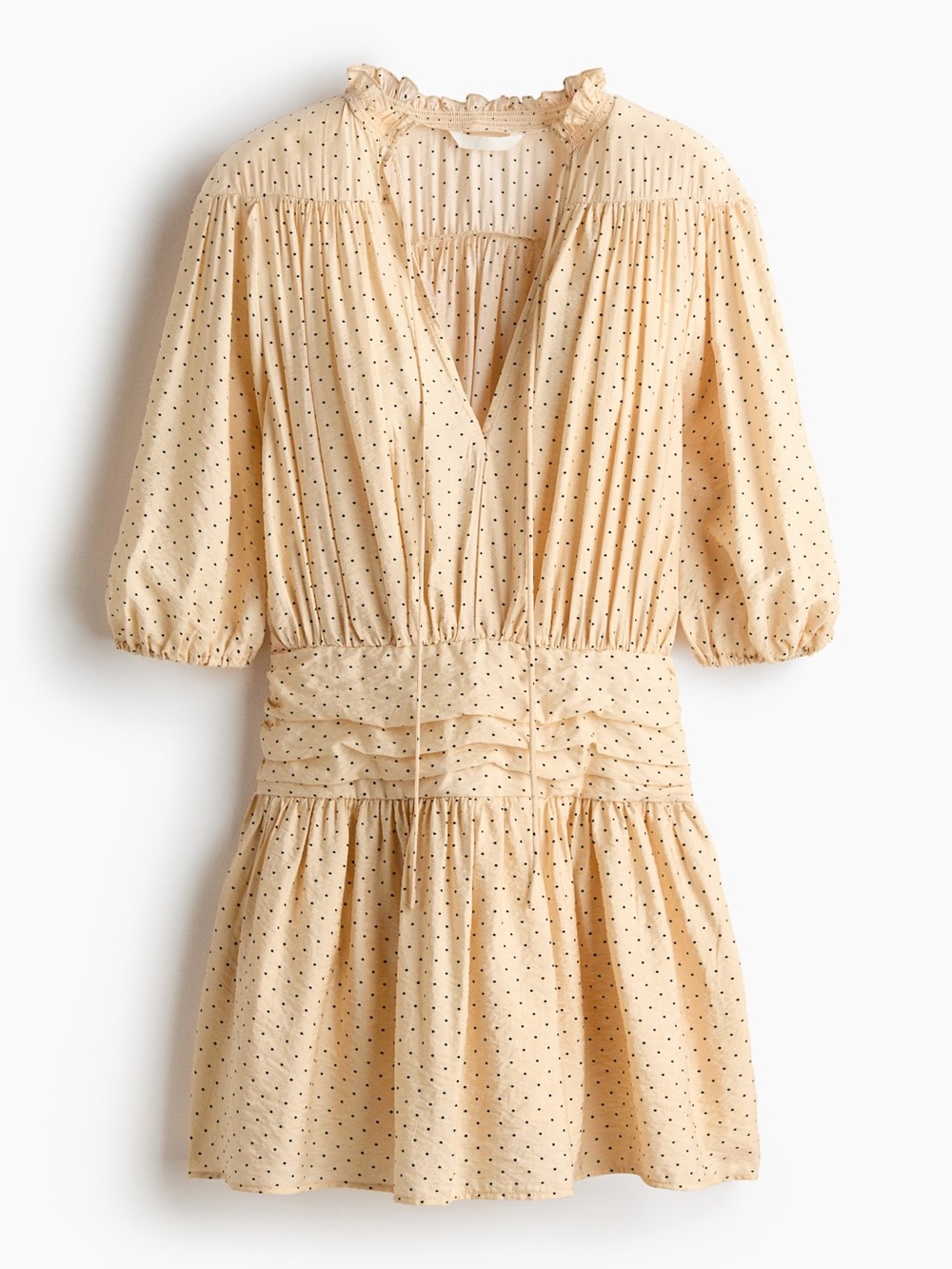 H&M Light Beige Polka Dot Mini Dress